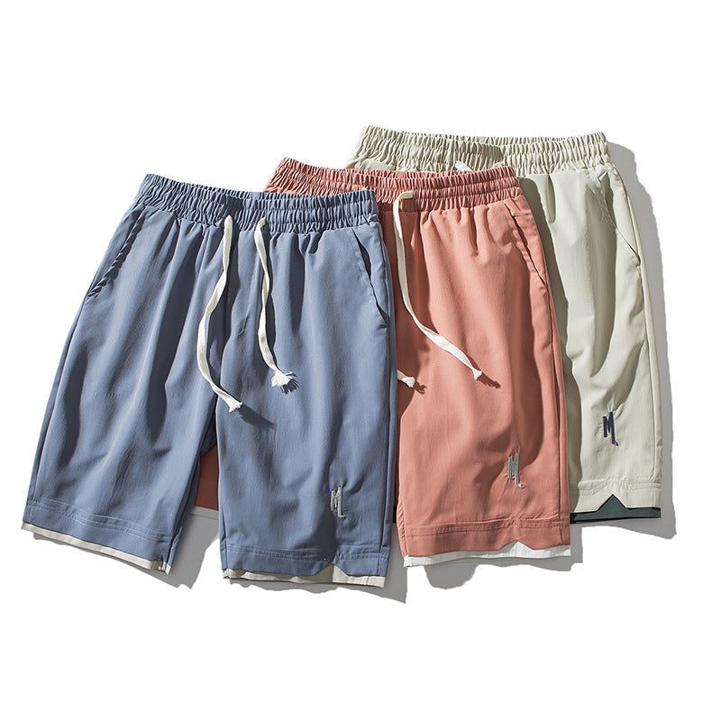 Men’s Summer Casual Shorts with Straight Cut, Lightweight Polyester Fabric, Loose Fit Style
