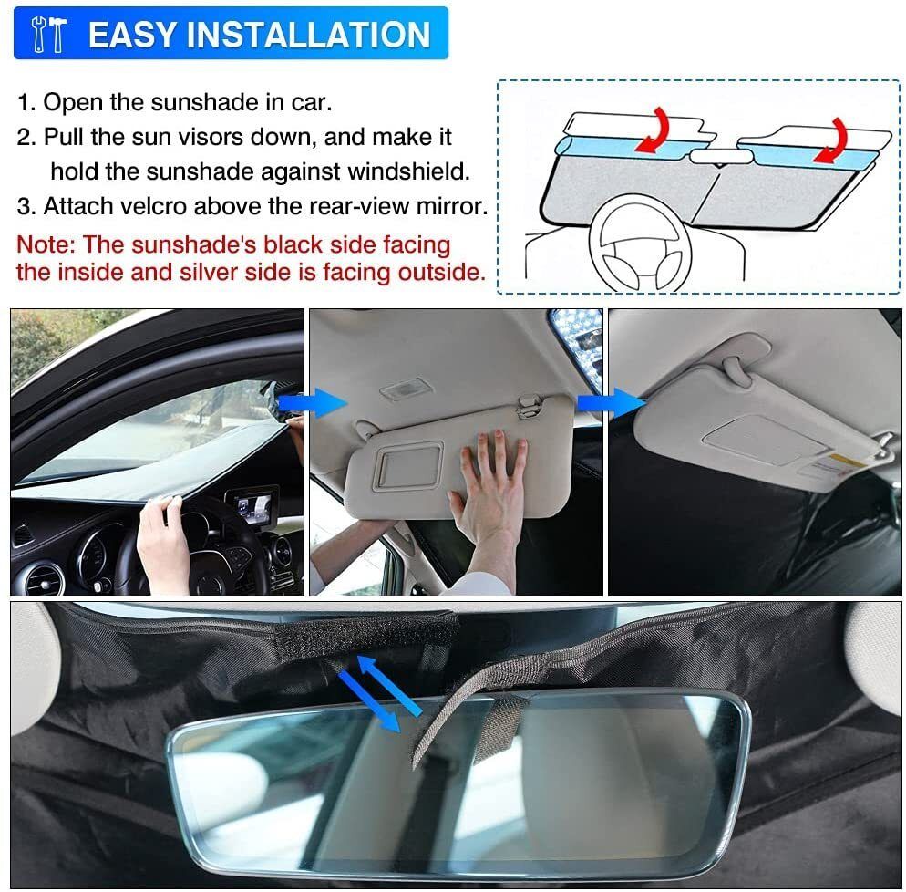 Umbrella Car Windshield Sun Shade for Chevy Malibu 2016–2025