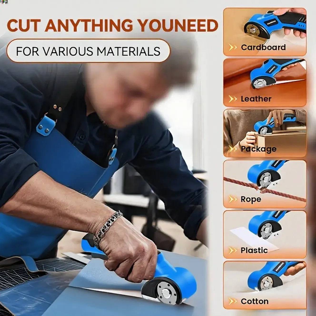 USB Rechargeable Electric Scissors with Safety Lock