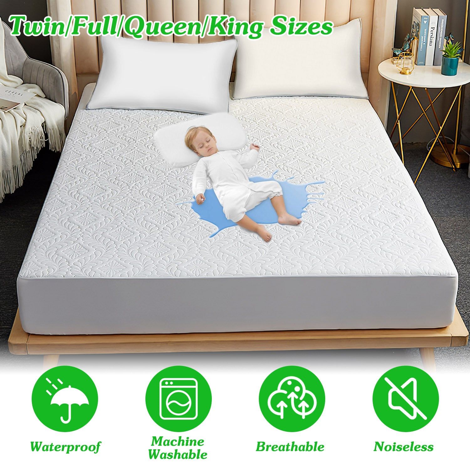 Waterproof Mattress Protector Full Size with Deep Pocket