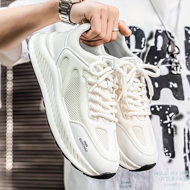 Men's lightweight plus size running shoes with non-slip sole and cushioned insole, breathable mesh upper for running, walking, and gym use in any season.