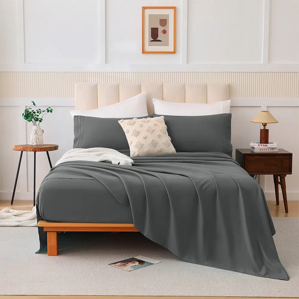 King Bedding Set Cotton Blend Four Piece Soft Breathable
