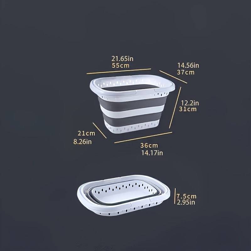 13-Gallon Foldable Laundry Basket Large-Capacity Collapsible Hamper with Comfortable Handle Space-Saving & Easy-to-Assemble for Bathroom, Balcony & RV