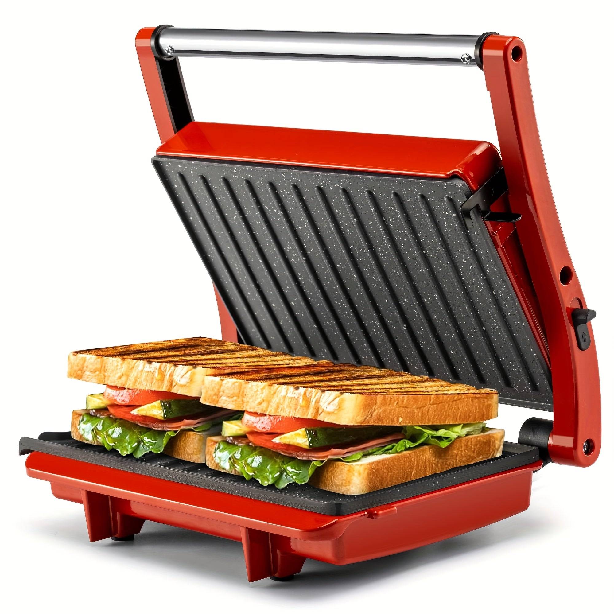 Electric 3-in-1 Panini Press Grill – Non-Stick Plates, 180° Opening & Floating Hinge for Versatile Indoor Cooking