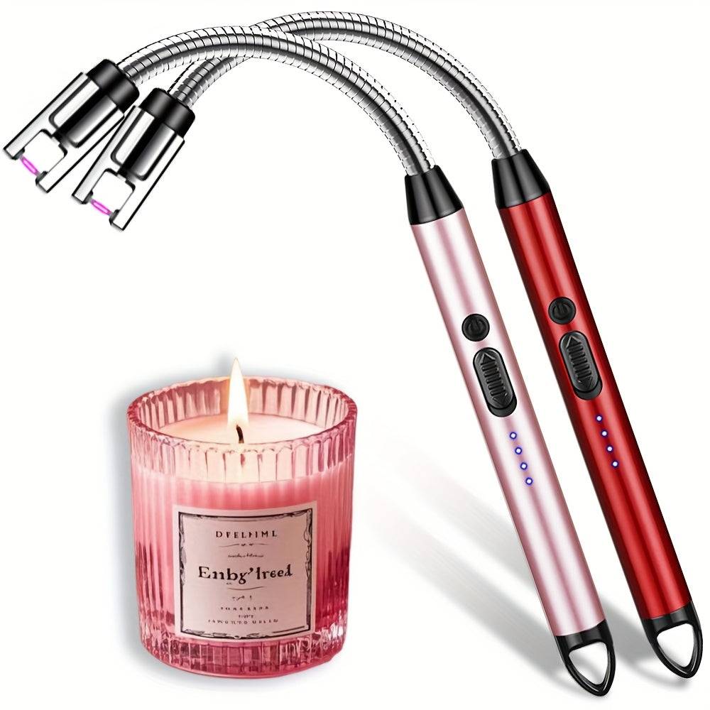 USB Rechargeable Arc Lighter Compact Electric Igniter with Long-Lasting 170mAh Battery Smart Fire Starter for Candles, BBQ & Camping