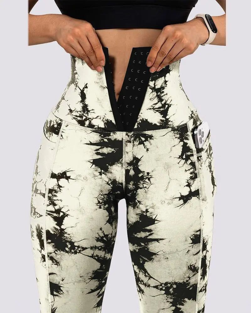 Gradient Warm Cropped Leggings with Pockets for Women