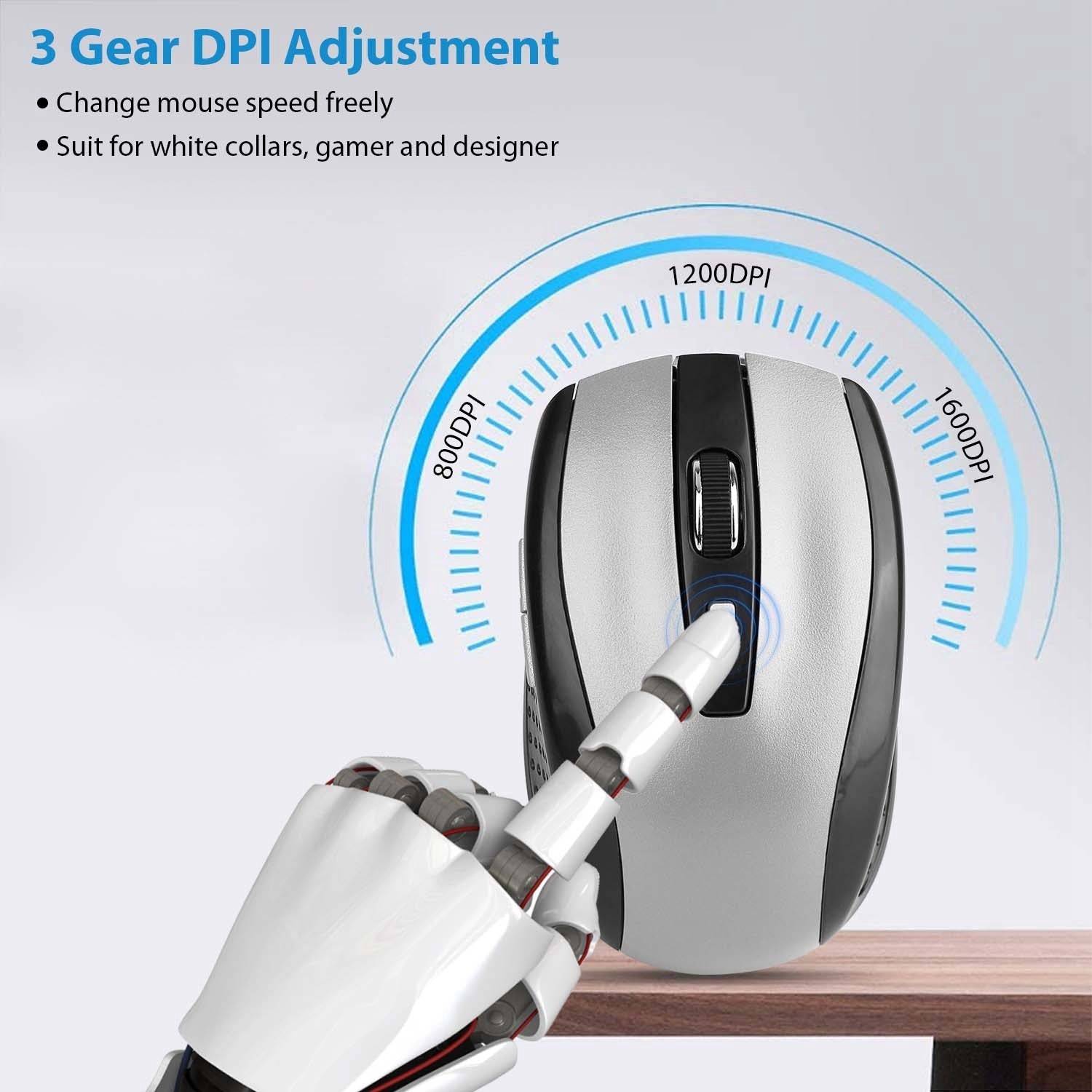 Wireless Gaming Mouse with Ergonomic DPI Control