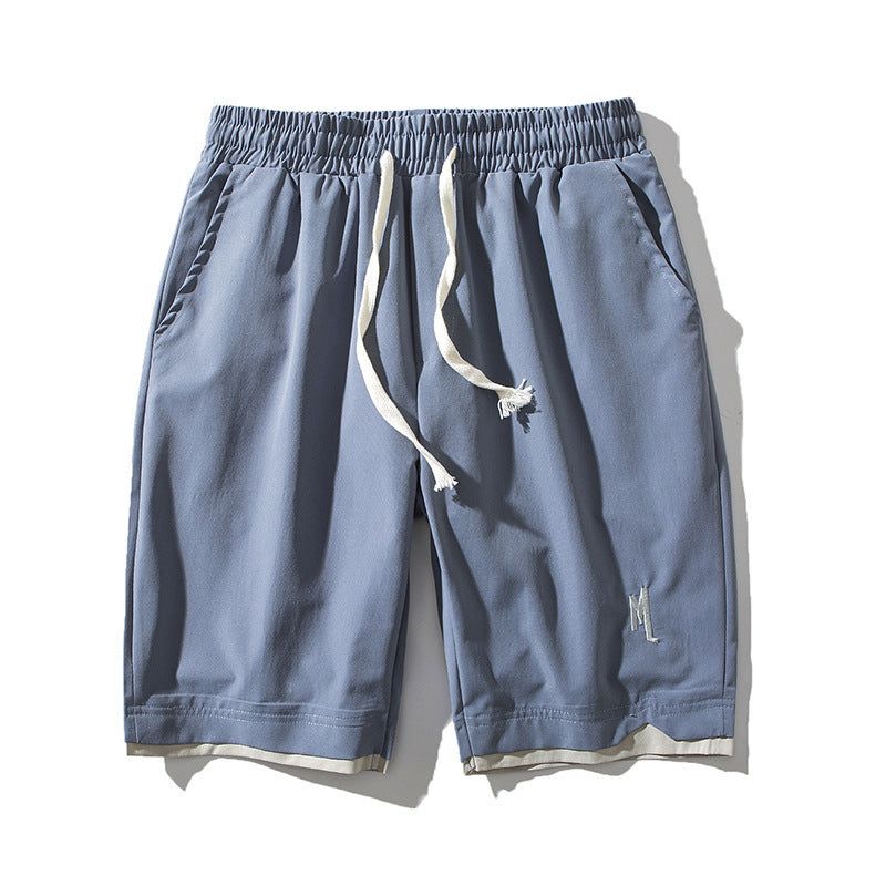 Men’s Summer Casual Shorts with Straight Cut, Lightweight Polyester Fabric, Loose Fit Style