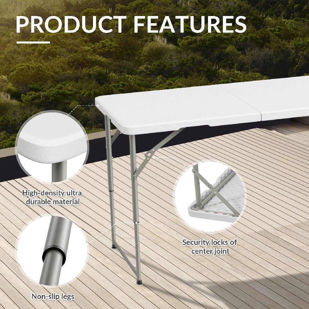 Heavy Duty Folding Table with Adjustable Height