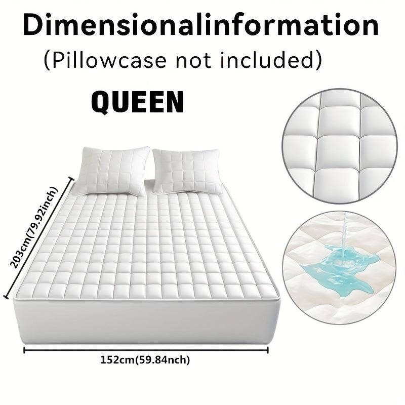 Waterproof Quilted Mattress Cover – Soft Dustproof Bedding Protector for Home, Guest Room & Hotel