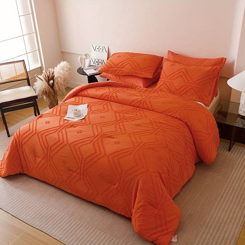 Boho Diamond Quilt Set 3-Piece – Lightweight Microfiber Comforter & Pillowcases for All Seasons