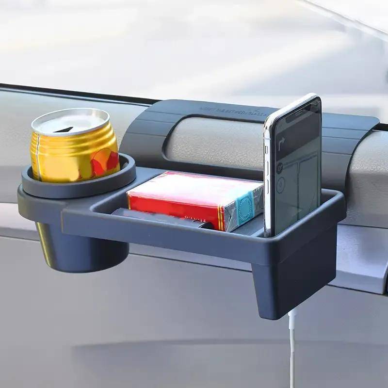 Car Window Storage Tray Organizer Multifunctional Door Side Rack with Cup Holder & Phone Box Universal Fit Vehicle Accessory