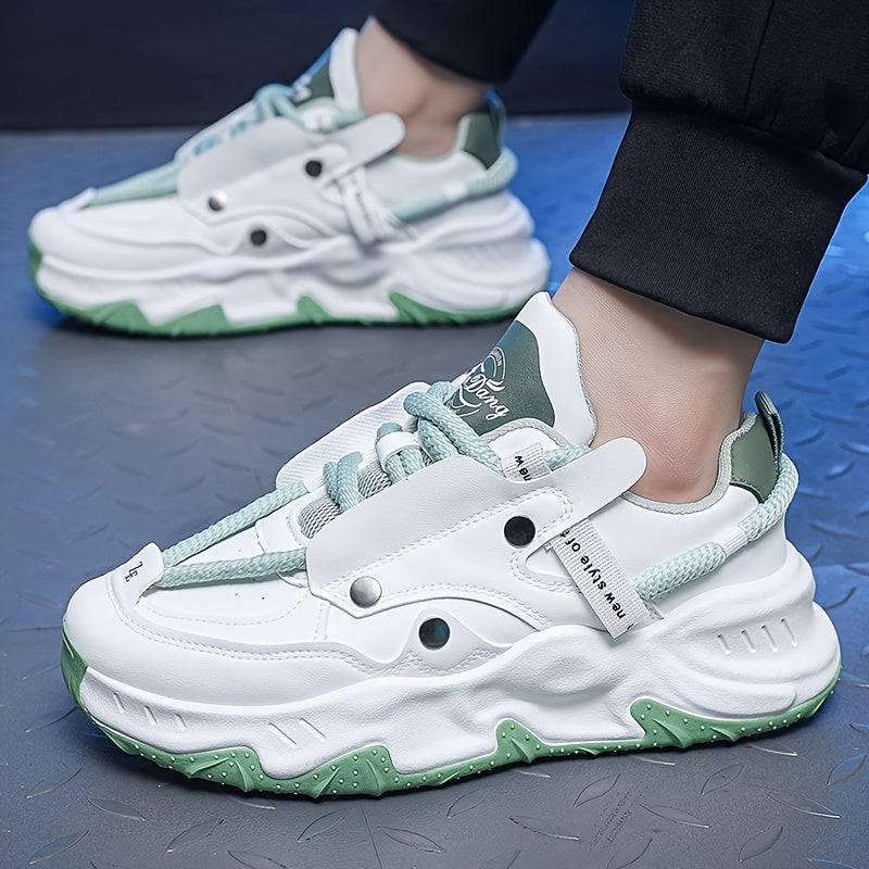 Men’s Casual Sneakers – Breathable Lace-Up Shoes with Non-Slip Rubber Sole for All-Season Outdoor & Everyday Wear