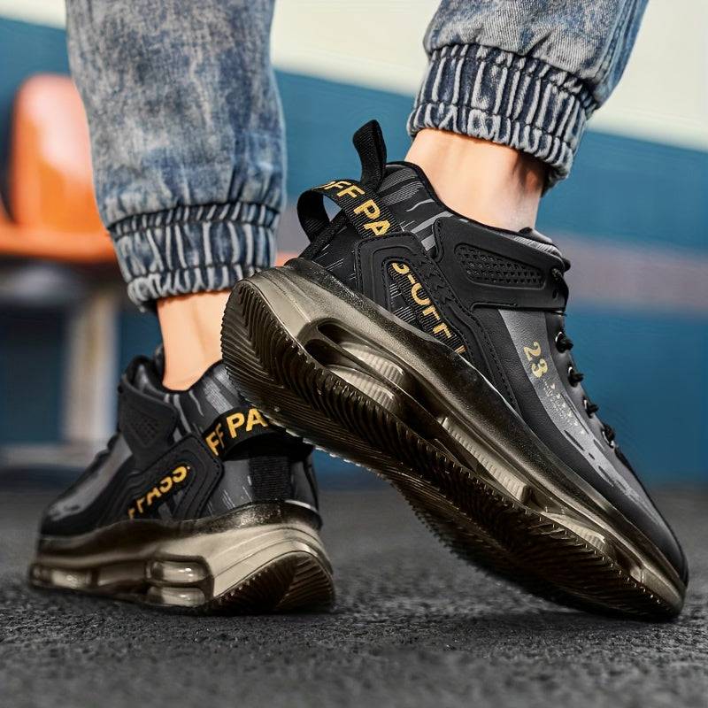 Men’s Retro Off-Road Running Shoes – Fashionable Lace-Up Sneakers with Thick Anti-Slip TPU Sole, Wear-Resistant Design for All-Season Casual Sports