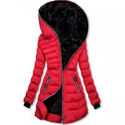 Hooded Fleece Padded Puffer Jacket For Cold Weather