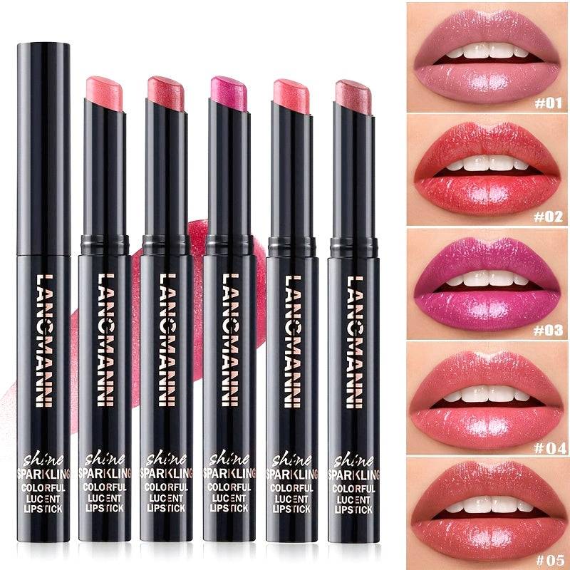 5-Piece Diagonal Lipstick Set – Long-Lasting, Easy-Apply Makeup in 5 Colors, Perfect Gift for Beauty Lovers & Beginners
