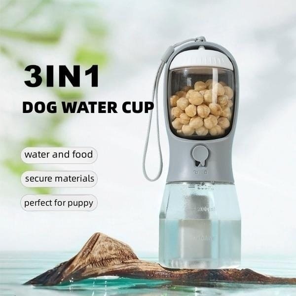 Dog Water Cup Drinking Food Garbage Bag Three-in-one Portable Small Multi-functional Pet Cups Pets Supplies - PMMNAPOLES