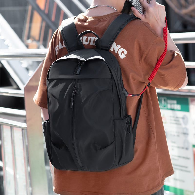 Mens PU Leather Casual Backpack with Large Capacity