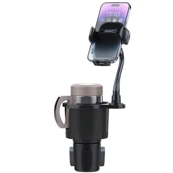 Car Cup Holder 2 in 1 Rotating Phone Mount Adjustable Base