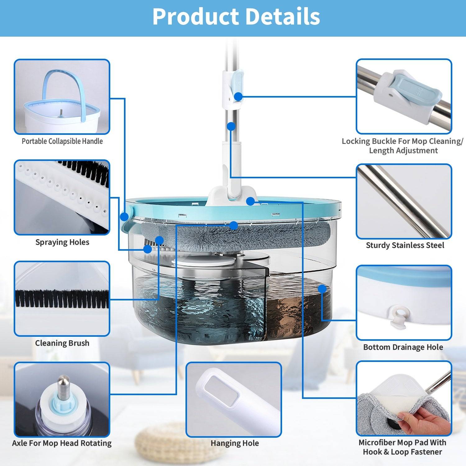 Spin Mop and Bucket Set for Effective Floor Cleaning