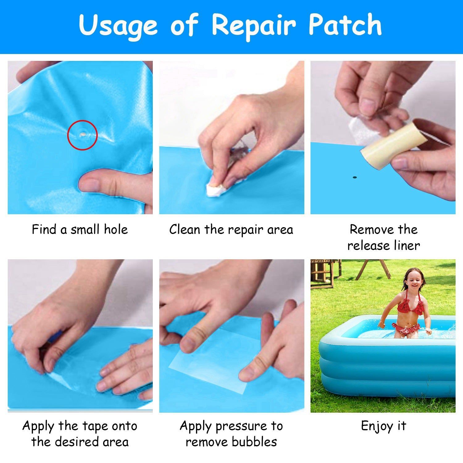 Large Inflatable Pool for Families with 3 Air Chambers PVC