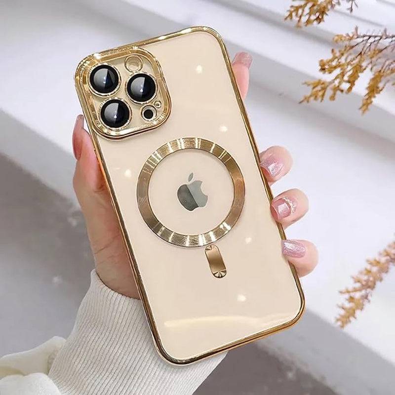 Magnetic Slim Phone Case with Full Camera Protection Metal Plating Design for iPhone 16–11 Series