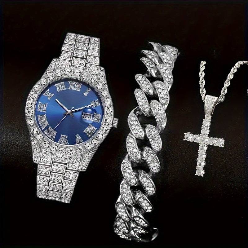 Men's Watch Set x3 – Elegant Analog Design, Adjustable Strap, Timeless Style for Any Occasion