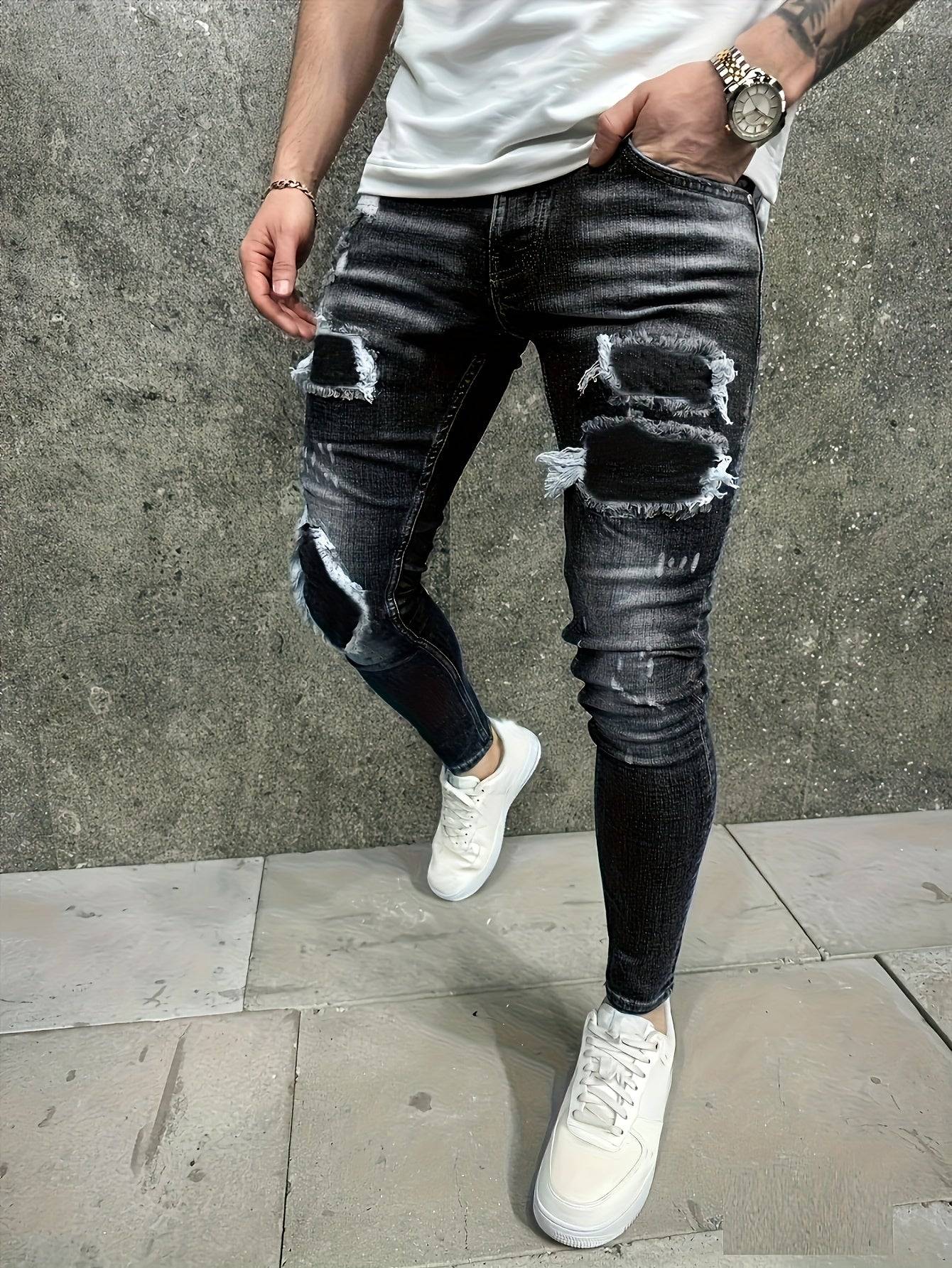 Men’s Casual Denim Pants Straight-Leg Jeans with Comfortable Fit Everyday Style for All Seasons