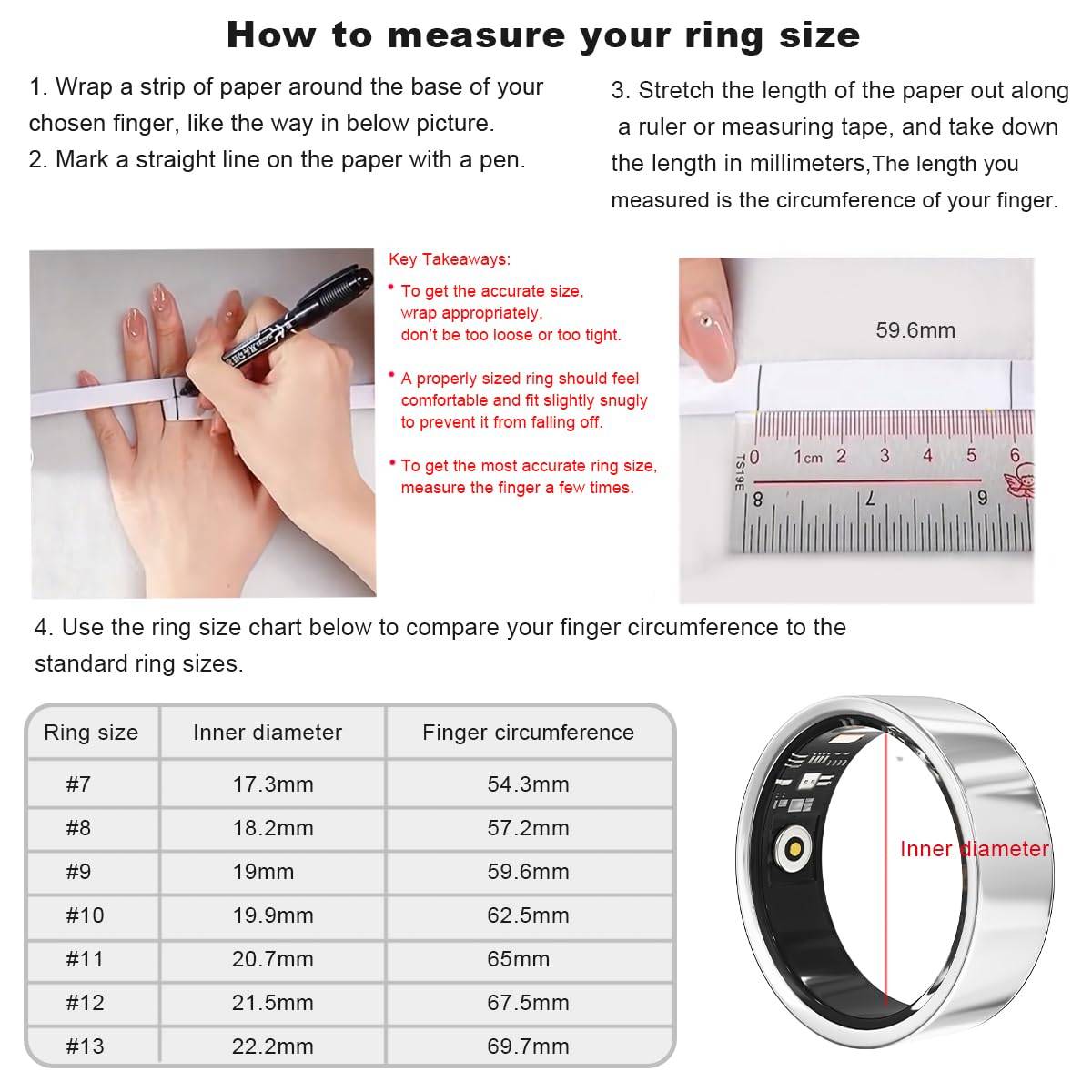 Smart Health Ring with Heart Rate and Sleep Tracking