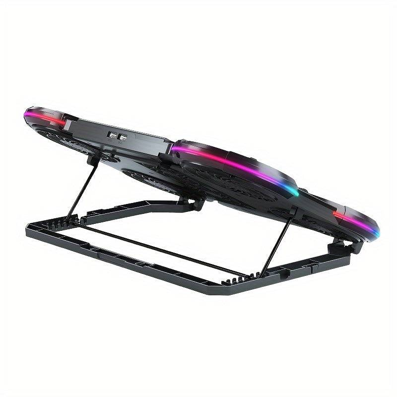 Laptop Heat Sink Stand with 6-Core Exhaust Fan, Silent Cooling Stand for Gaming and E-Sports Laptops, Adjustable Computer Cooler