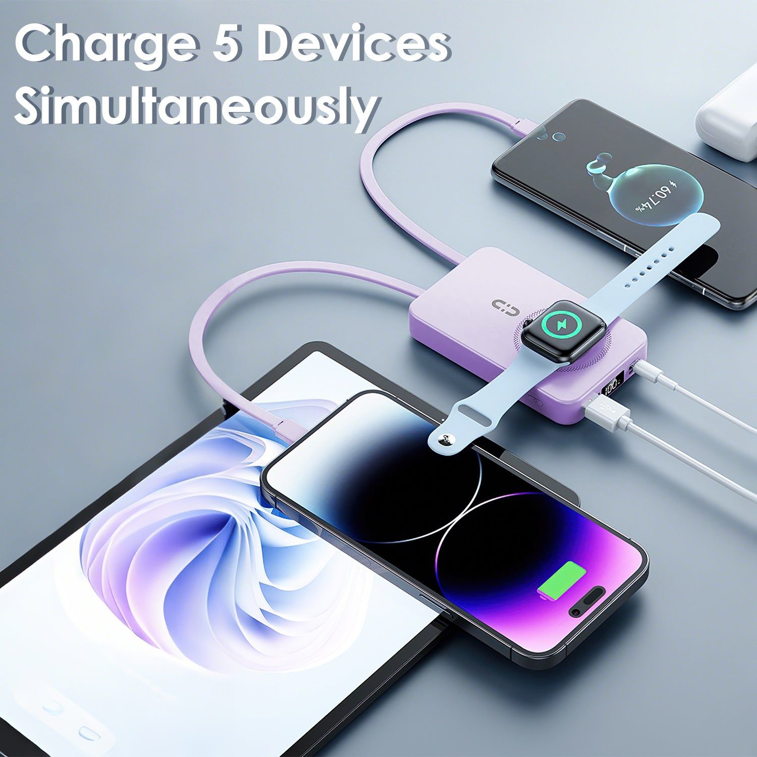 3 In 1 Magnetic Power Bank With Wireless Charging