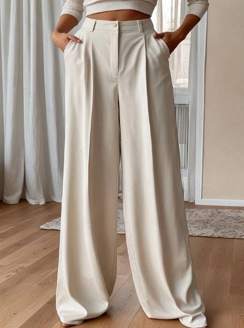 Womens Plus Size High Waist Straight Leg Pants Elegant Fit