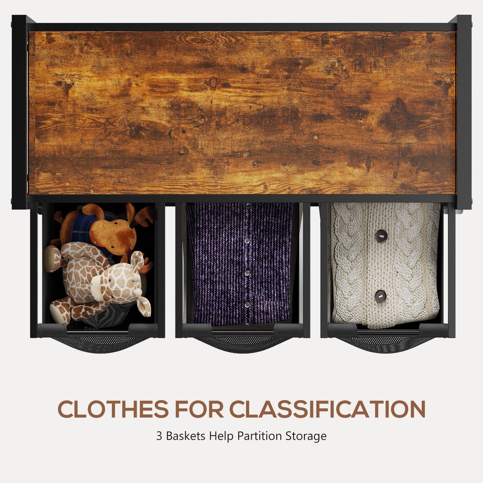 Laundry Basket with Removable Bags and Storage Shelf