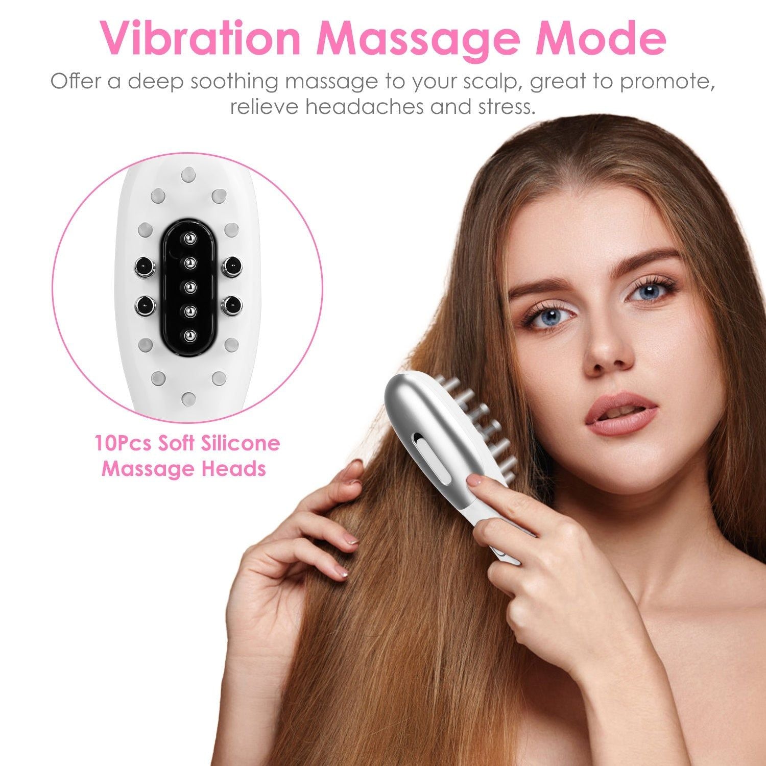 Electric Scalp Massager Comb with Light Therapy Modes
