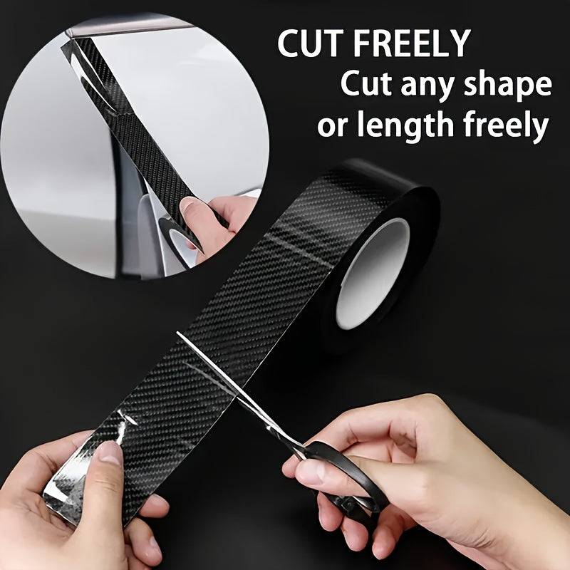 5D Carbon Fiber Car Protection Film PVC Reflective Anti-Scratch Tape for Door Edges, Thresholds, Pedals & Mirrors, Waterproof Exterior Guard