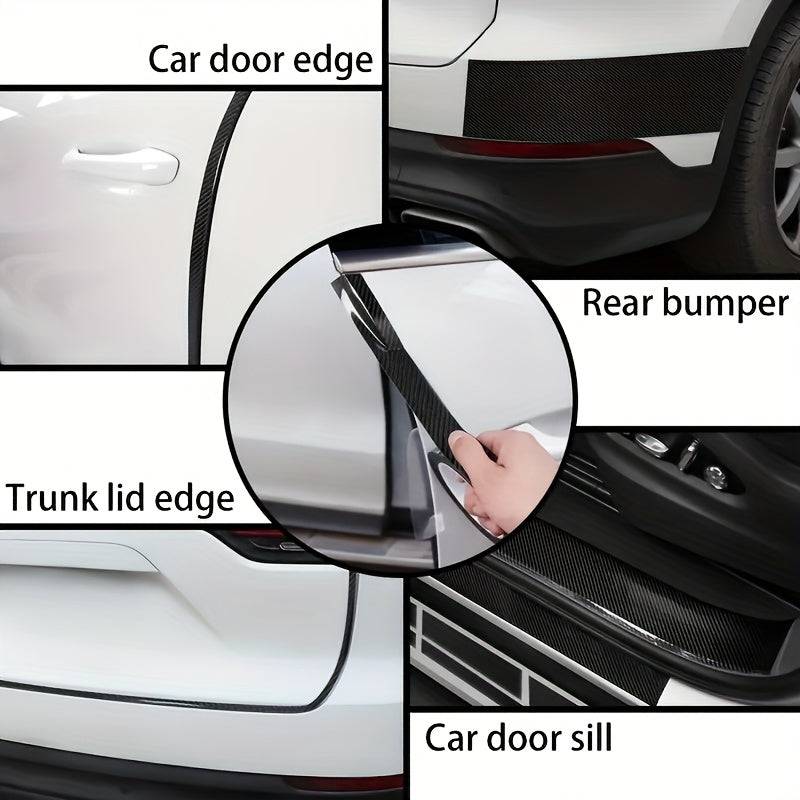 5D Carbon Fiber Car Protection Film PVC Reflective Anti-Scratch Tape for Door Edges, Thresholds, Pedals & Mirrors, Waterproof Exterior Guard