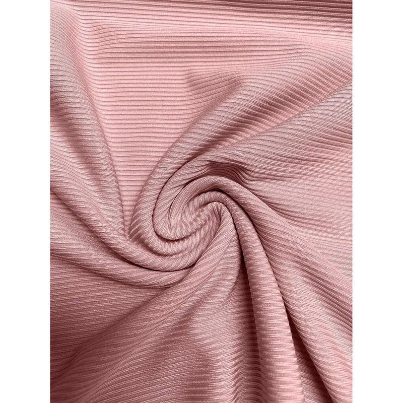 Ribbed Knit Blouse with Scoop Neck and Button Front