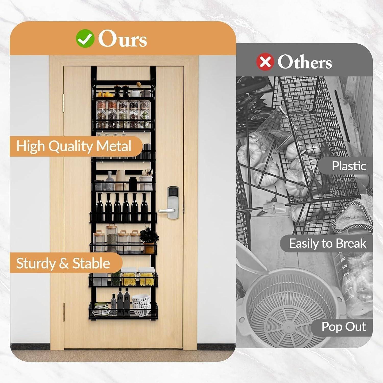 Pantry Cabinets for Kitchen Over Door Adjustable Rack