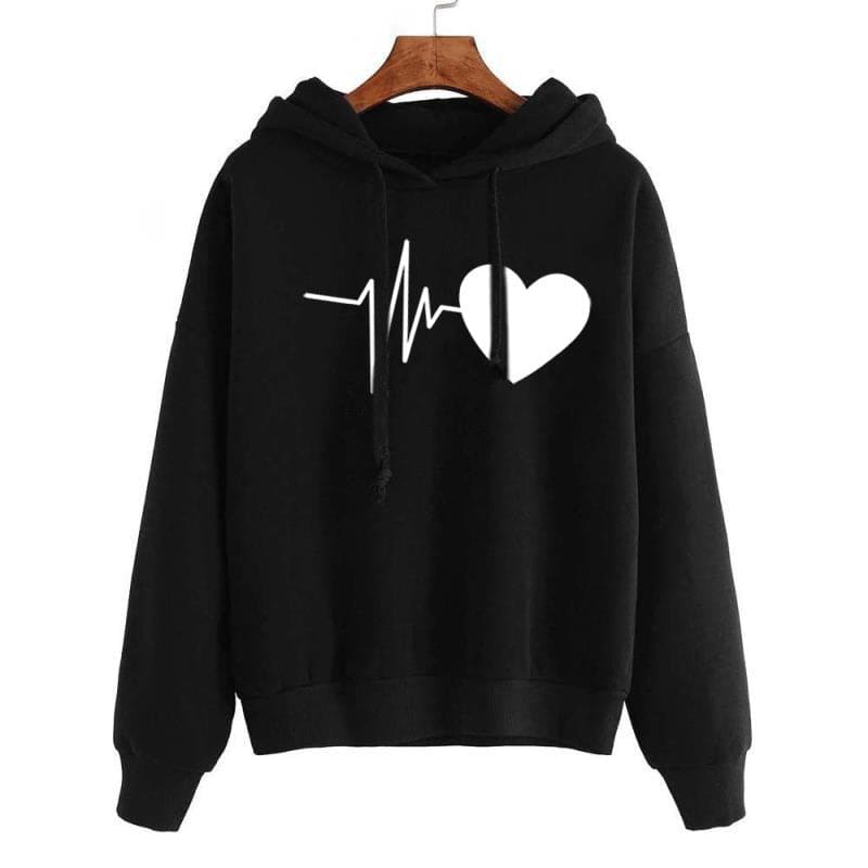 Women's heart print hoodie - PMMNAPOLES