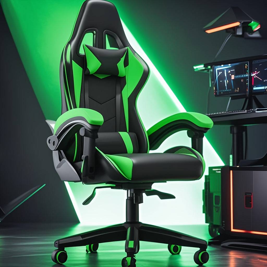 Yami Ergonomic Gaming Chair – 155° Reclining Office Chair with Lumbar Support & Headrest, White/Red/Black for PC Gaming & Home Office