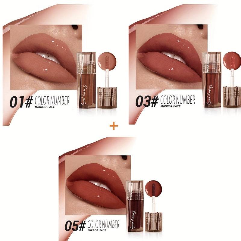 6-Color Moisturizing Mirror Lip Gloss Set Long-Lasting Glossy Liquid Lipstick with Refreshing Non-Greasy Texture Ideal Gift for Women