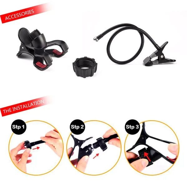 Gooseneck Phone Stand Adjustable Clip Mount