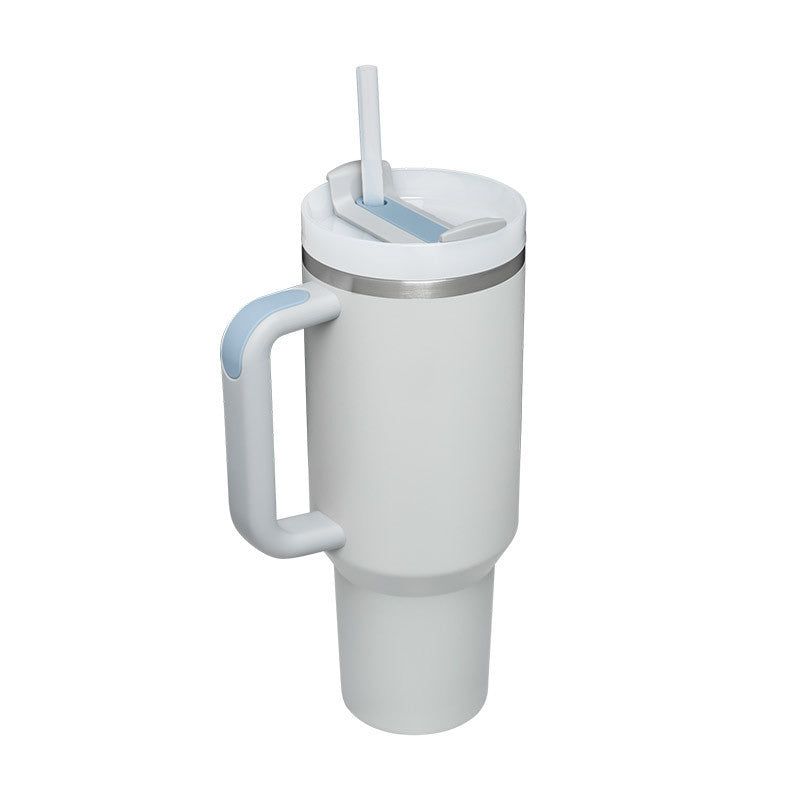 40oz Stainless Steel Insulated Tumbler with Handle and Straw