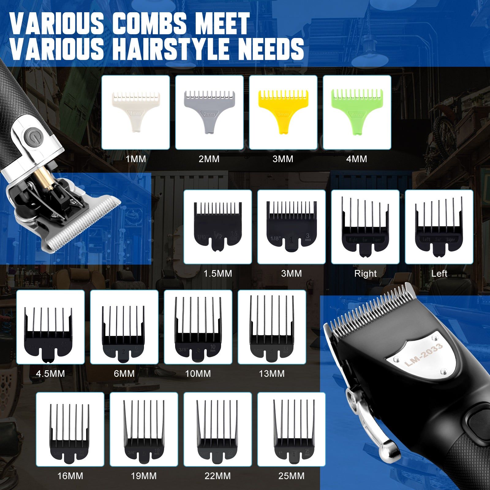 Cordless Hair Clippers and Beard Trimmer Set for Men