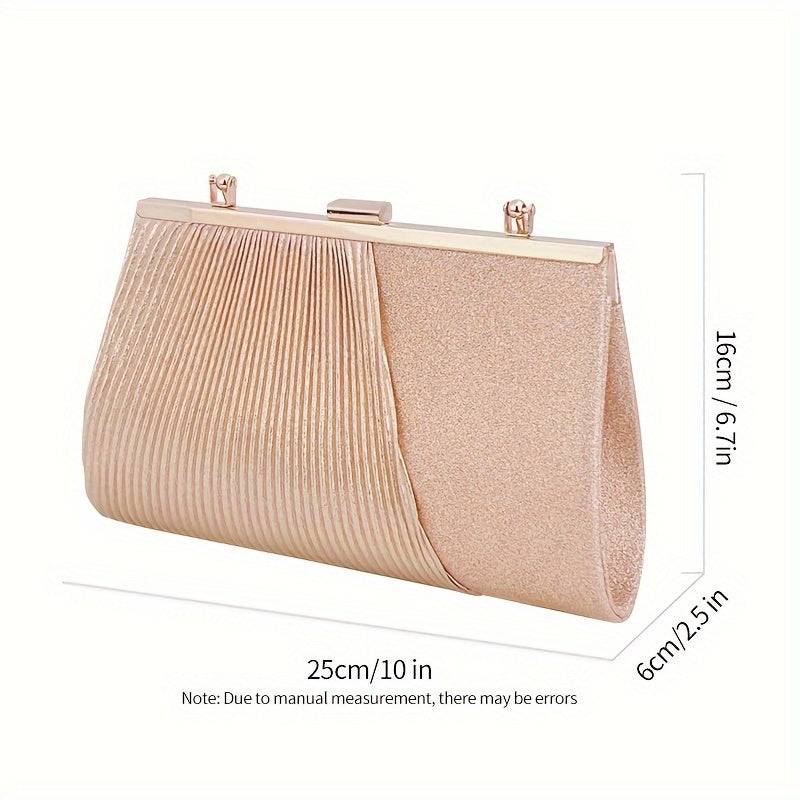 Women’s Golden Shiny Evening Clutch – Glitter Sequin Envelope Handbag for Weddings, Parties, Prom & Formal Events