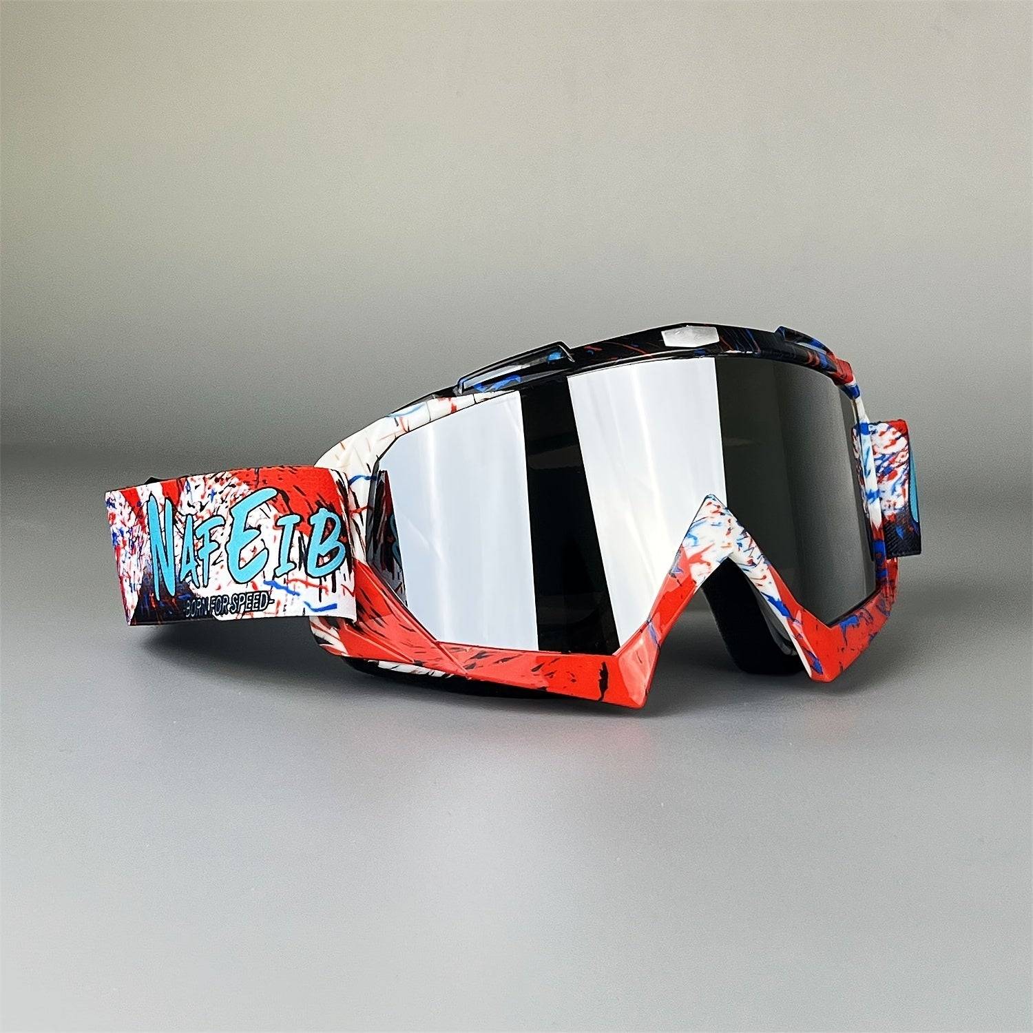 Motorcycle & ATV Goggles Off-Road Protective Eyewear with Anti-Scratch PC Lenses and Flexible TPU Frame Impact-Resistant for Outdoor Sports & Adventure Riding