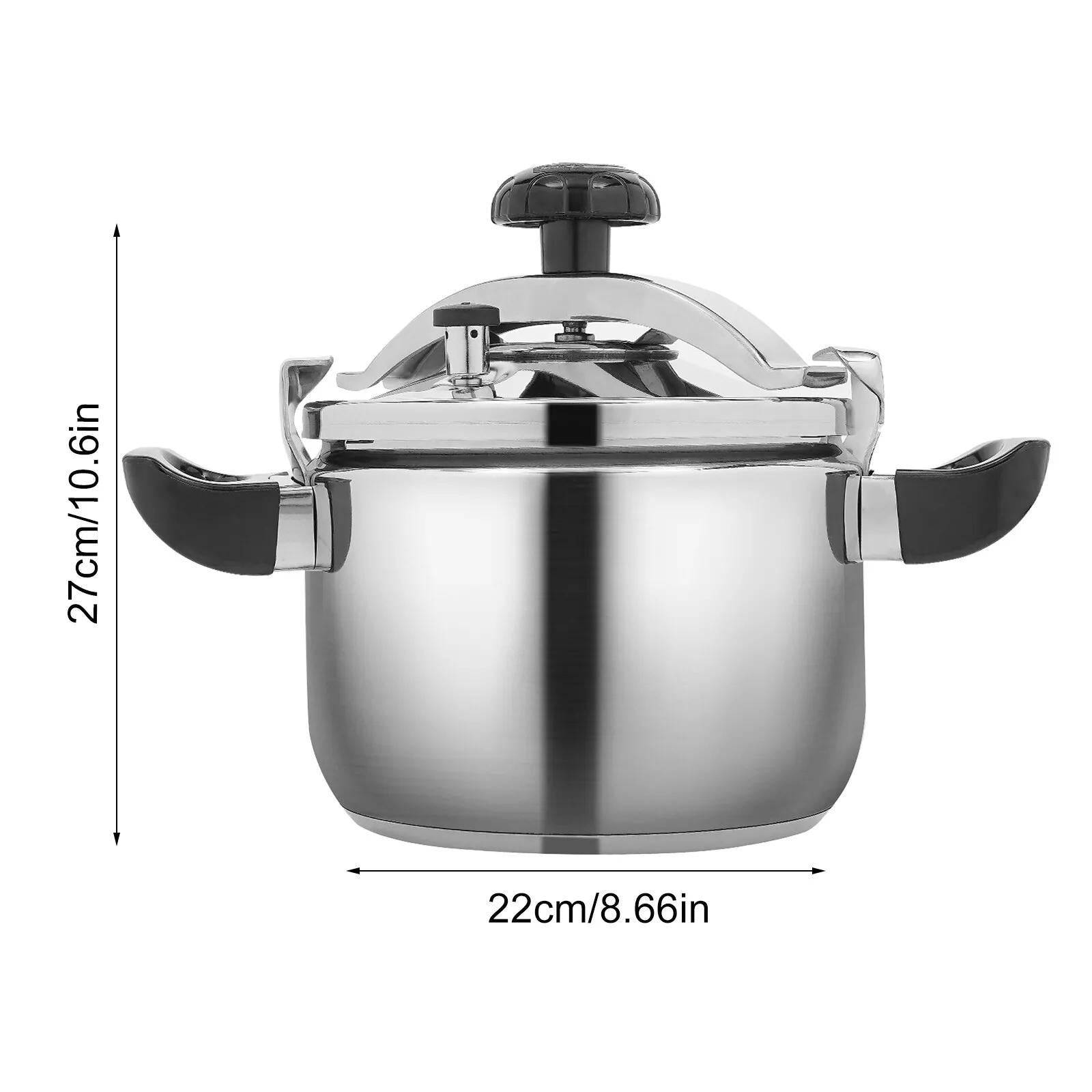 Heavy-Duty Stainless Steel Cooker – 4.54 Qt Multi-Stove Compatible Pot with Lid, Dishwasher Safe for Home & Commercial Use