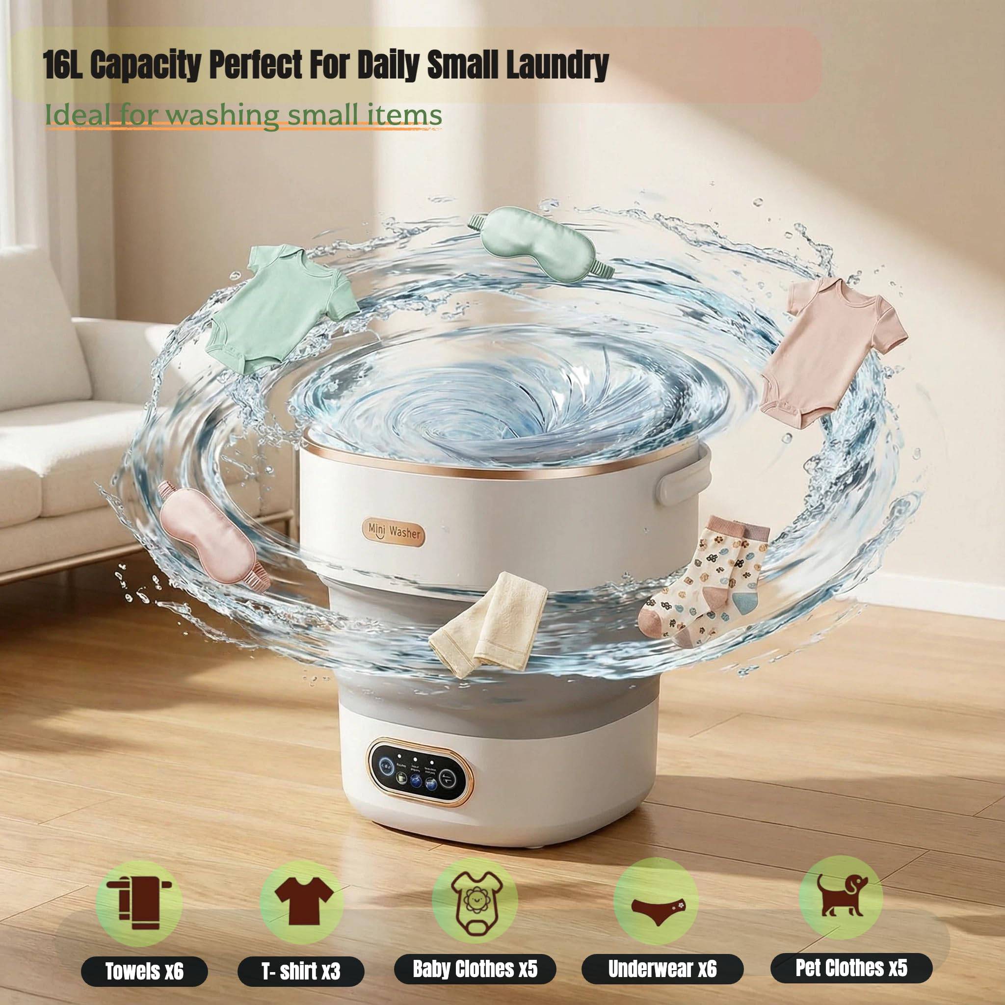Mini Washing Machine Portable with Spin Function