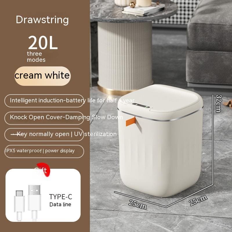 Smart Trash Can With Lid For Bedroom And Living Room Kitchen Storage Box Trash Can Induction Small Car Box Automatic Smart Dustbin Smart Trash Bin - PMMNAPOLES