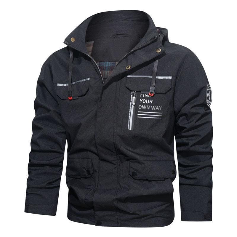 Men's Outdoor Casual Shell Jacket Sports Hooded Fleece Jacket Coat - PMMNAPOLES